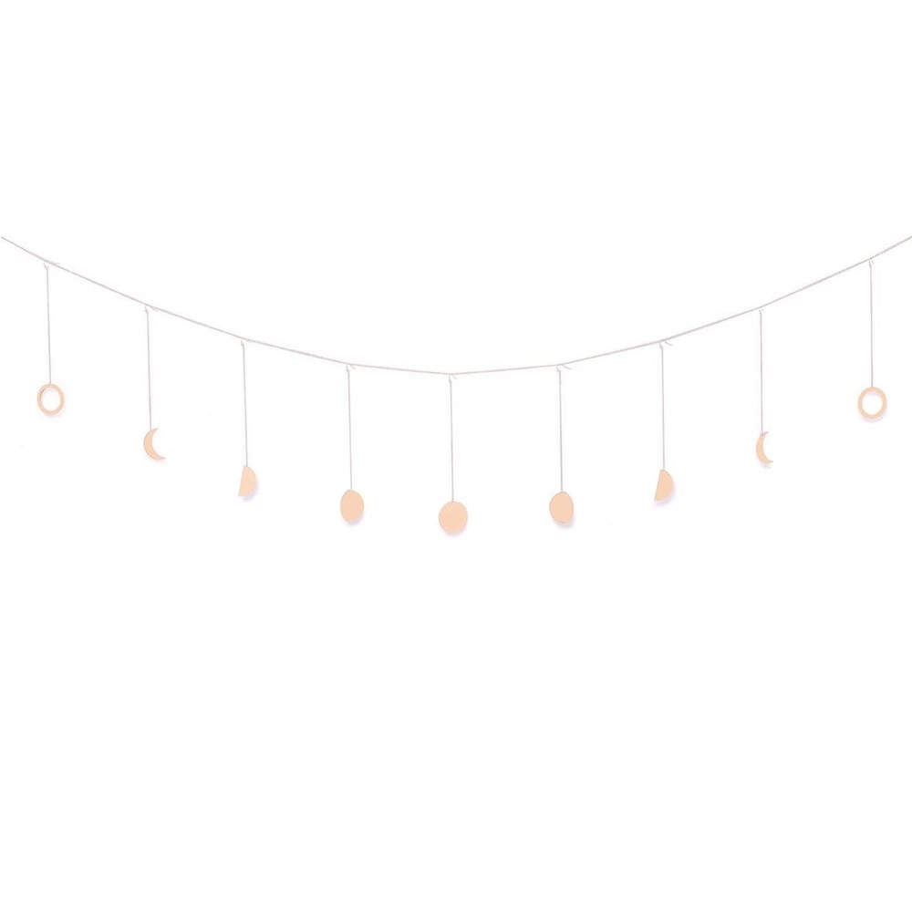 Gold Moon Phases Wall Art - Boho Gold Shining Moon Garland Wall Decor